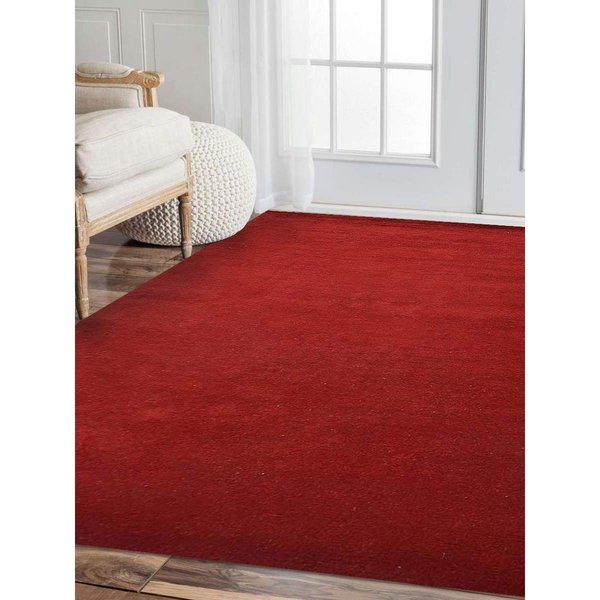 Glitzy Rugs 9 x 12 ft. Hand Knotted Gabbeh Wool Solid Rectangle Area RugRed UBSL00111L0026A17